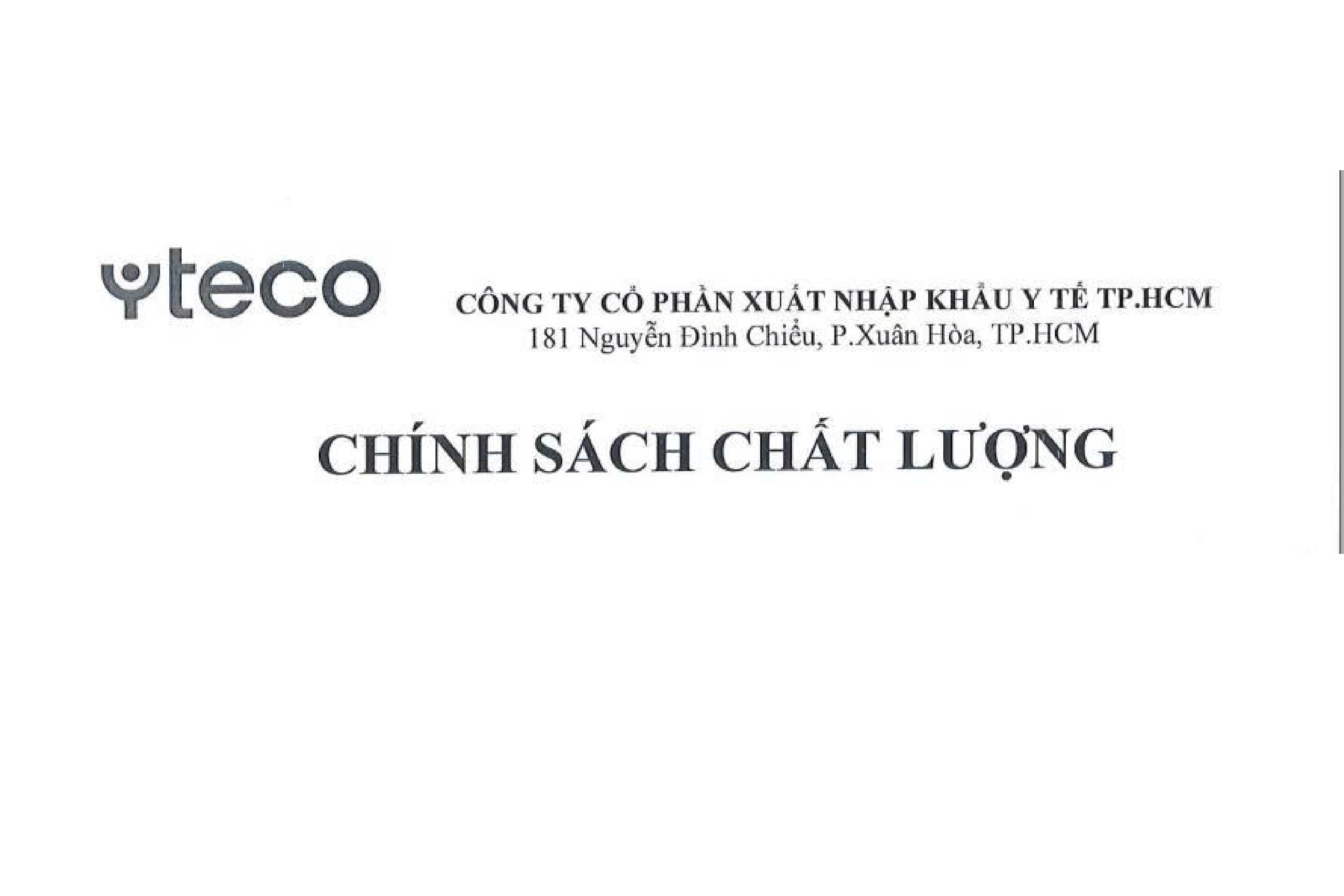 Chính sách chất lượng 2025