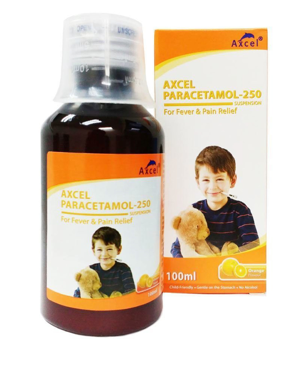 Axcel Paracetamol-250 Suspension Syrup (Orange)