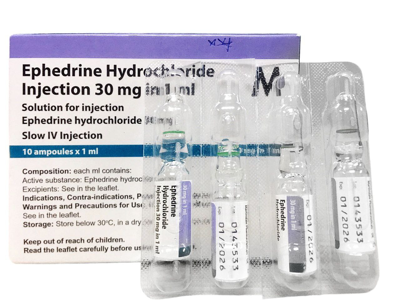 Ephedrine Hydrochloride Injection 30 mg in 1 ml